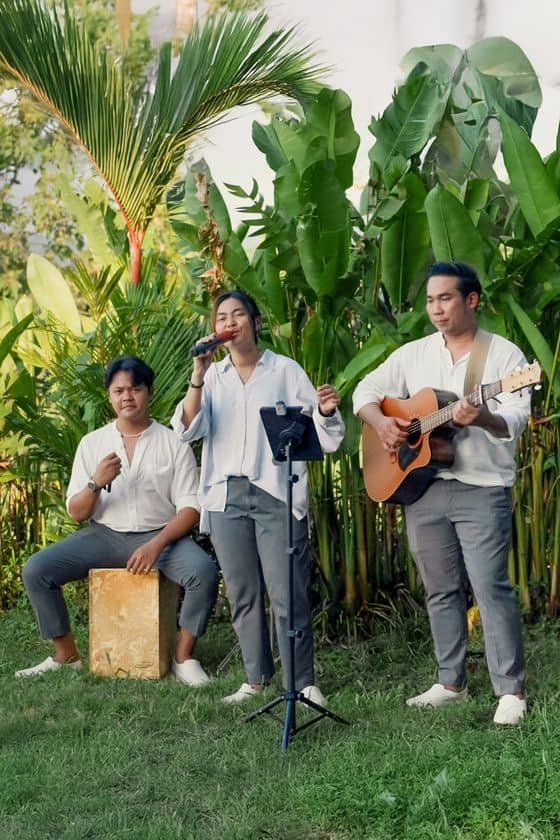 Professional music band performing at Beach wedding in Phuket