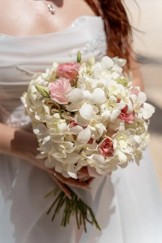 Wedding bouquet with tropical flowers in Phuket