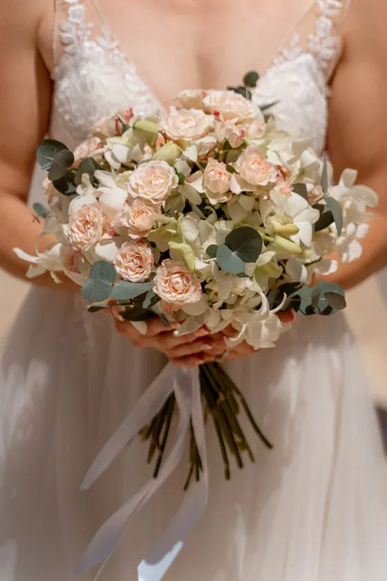 Wedding bouquet with tropical flowers in Phuket