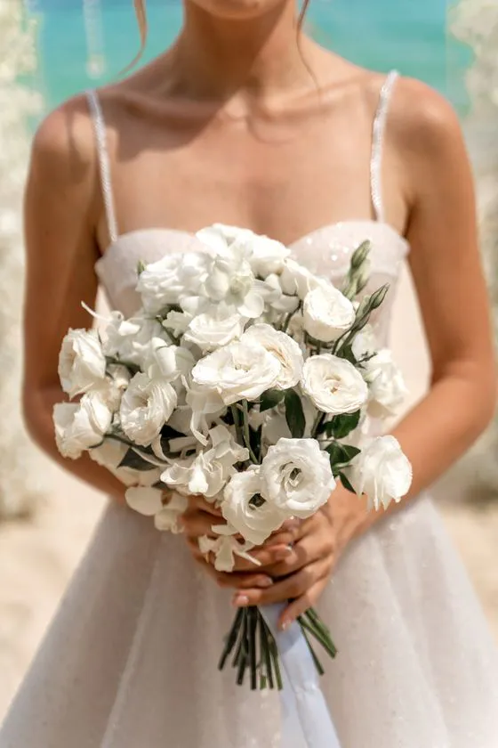 Wedding bouquet with tropical flowers in Phuket