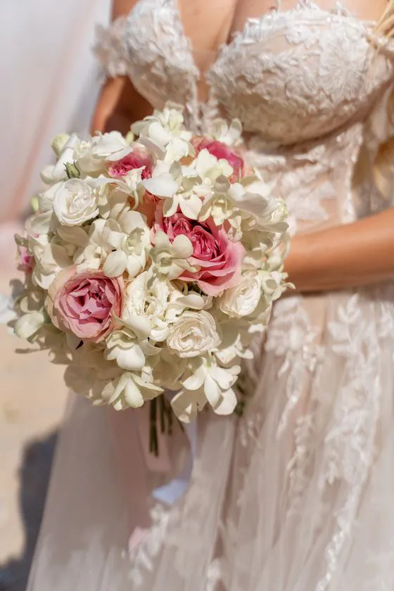 Wedding bouquet with tropical flowers in Phuket