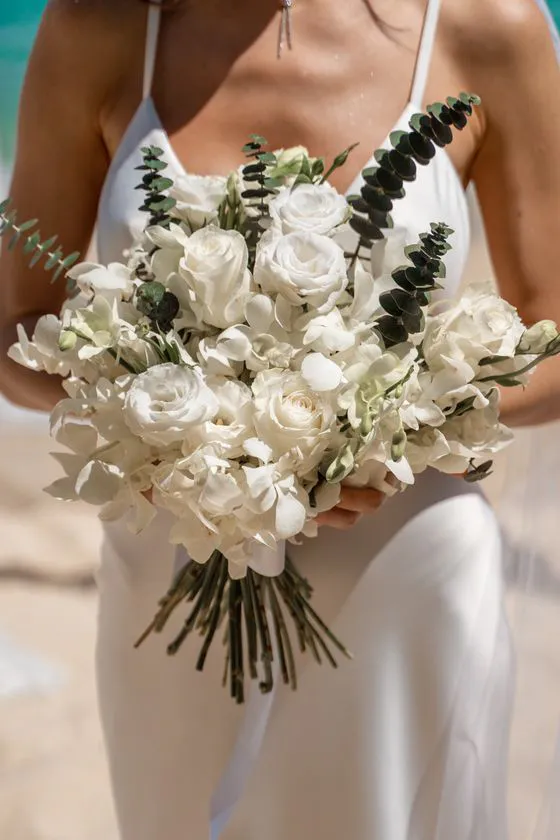 Wedding bouquet with tropical flowers in Phuket