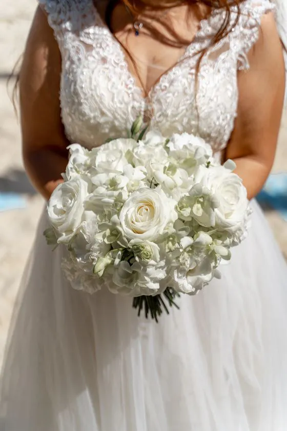 Wedding bouquet with tropical flowers in Phuket