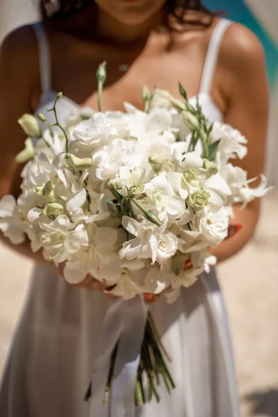 Wedding bouquet with tropical flowers in Phuket