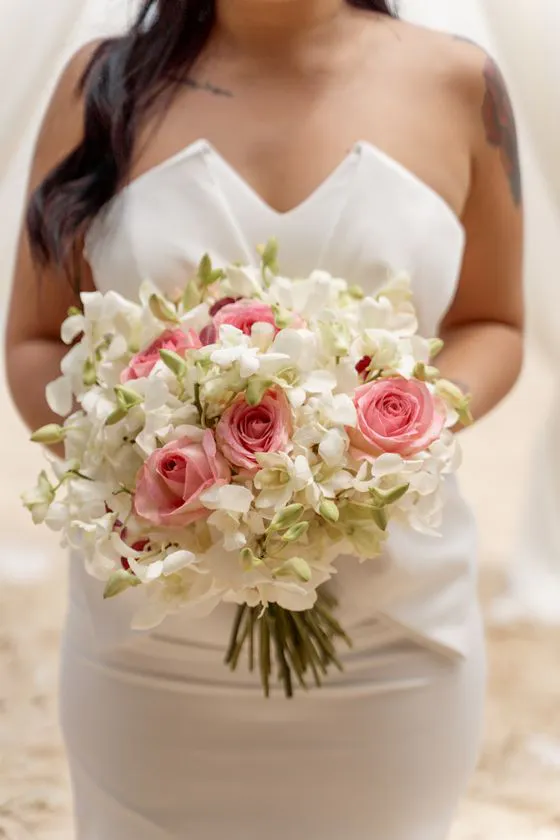 Wedding bouquet with tropical flowers in Phuket