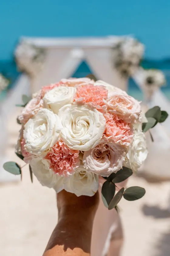 Wedding bouquet with tropical flowers in Phuket