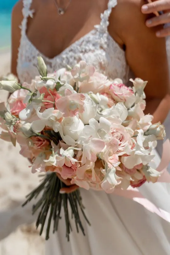 Wedding bouquet with tropical flowers in Phuket