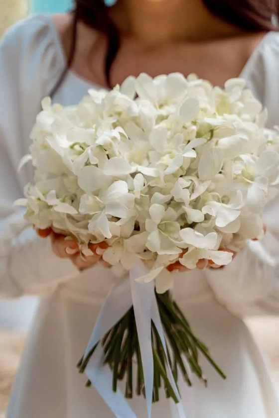 Wedding bouquet with tropical flowers in Phuket