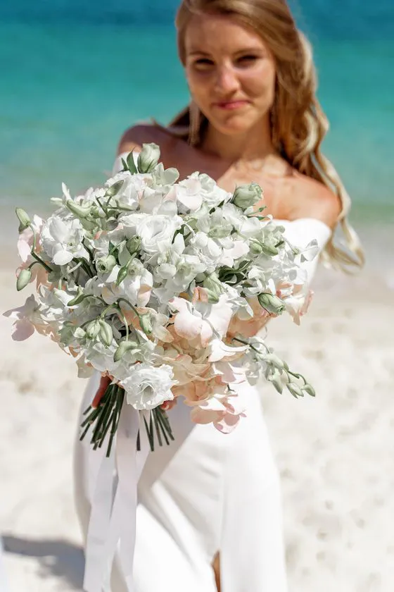 Wedding bouquet with tropical flowers in Phuket