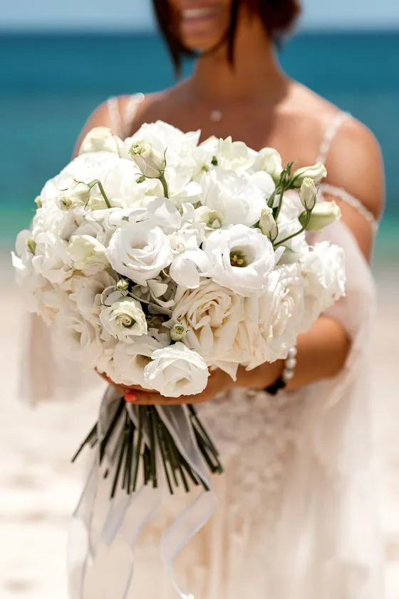 Wedding bouquet with tropical flowers in Phuket