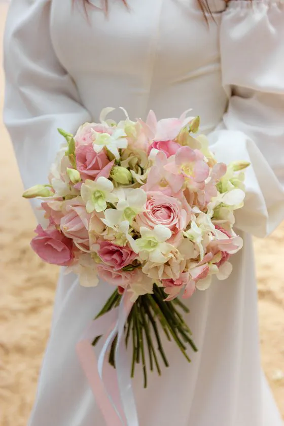 Wedding bouquet with tropical flowers in Phuket