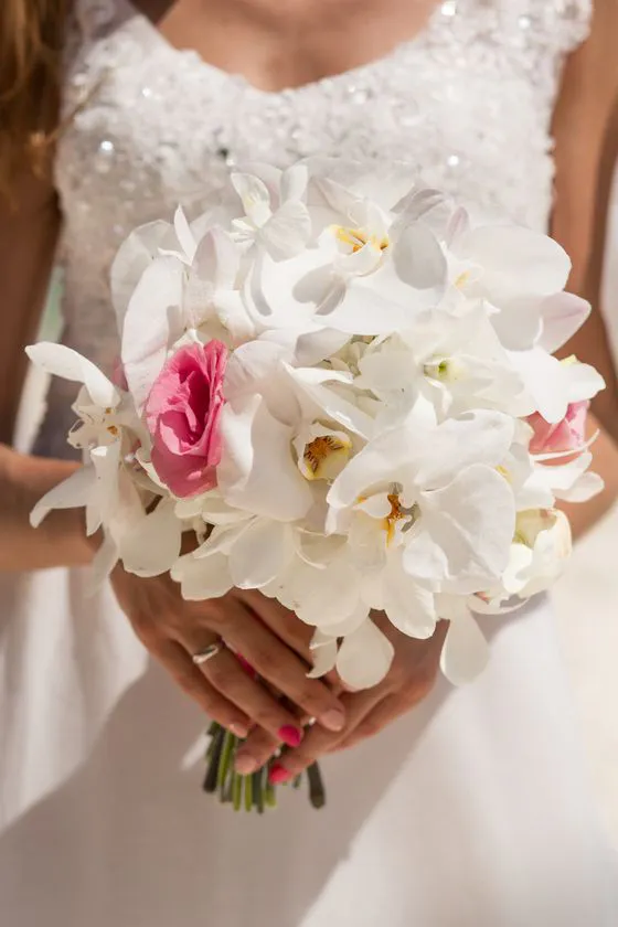 Wedding bouquet with tropical flowers in Phuket
