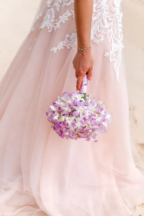 Wedding bouquet with tropical flowers in Phuket