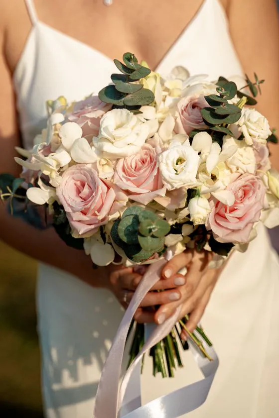 Wedding bouquet with tropical flowers in Phuket