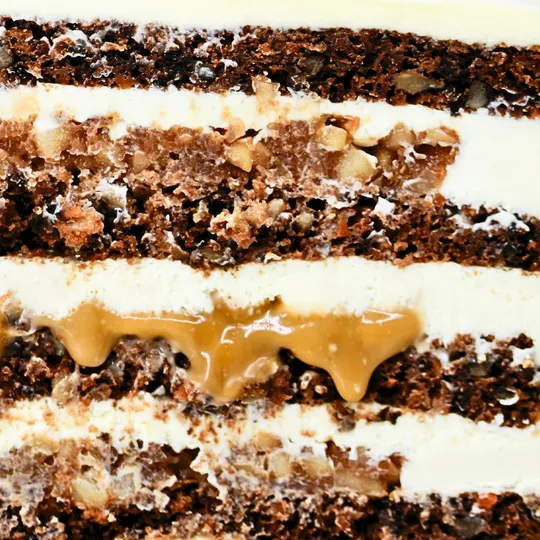Carrot wedding cake with caramel or mango passion fruit in Phuket
