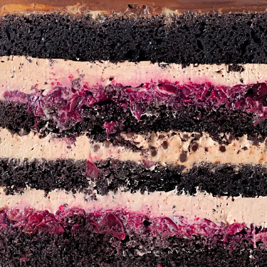 Chocolate cherry wedding cake in Phuket