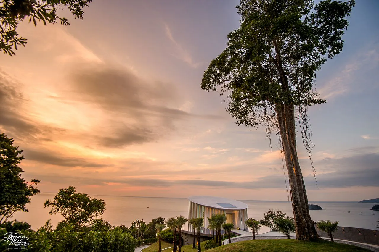 Oceanfront wedding ceremony at The Crystal Ocean Chapel venue in Phuket