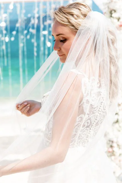 White and pink geometric bamboo wedding arch, Mihail and Tatyana, Phuket — photo 35