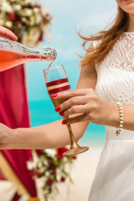 Red geometric wedding arch in Phuket — Anya and Anton, Phuket — photo 21