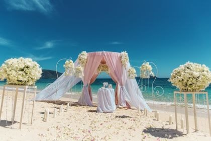 Geometric Arch with Pink — Half — Phuket wedding decoration