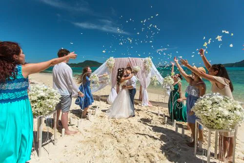 Pink geometric wedding arch, Anzhelika and Artur, Phuket — photo 20