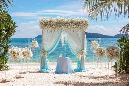 Bamboo Tent with Turquoise — top coverage — Phuket wedding decoration