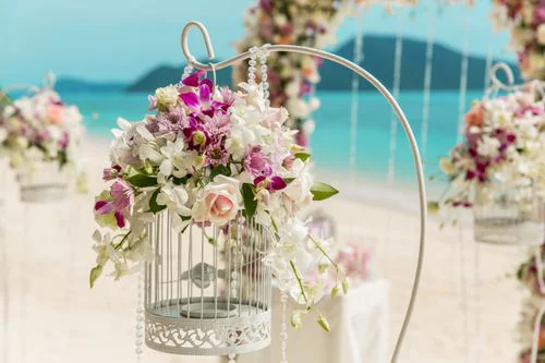 Pink classic floral wedding arch, Ulyana and Andrei, Phuket — photo 3