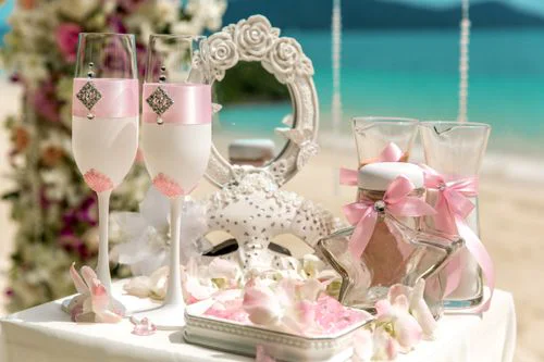 Pink classic floral wedding arch, Ulyana and Andrei, Phuket — photo 4
