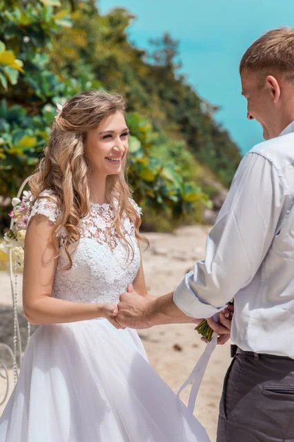Pink classic floral wedding arch, Ulyana and Andrei, Phuket — photo 7
