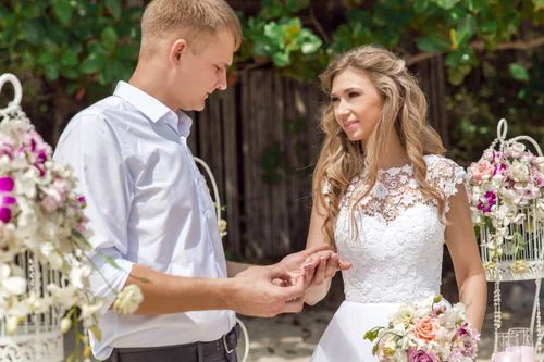 Pink classic floral wedding arch, Ulyana and Andrei, Phuket — photo 8