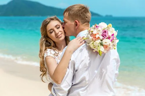 Pink classic floral wedding arch, Ulyana and Andrei, Phuket — photo 26