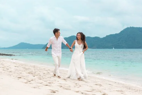 White classic floral wedding arch, Kristina and Dima, Phuket — photo 36