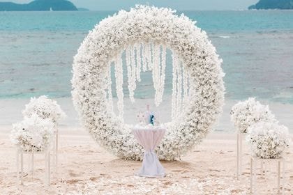 Round Arch with White — full coverage — Phuket wedding decoration