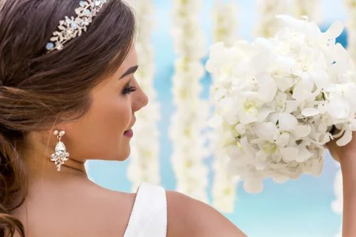 White round floral wedding arch, Kristina and Lesha, Phuket — photo 36