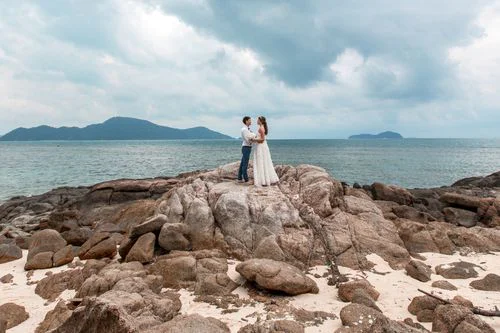 White round floral wedding arch, Kristina and Lesha, Phuket — photo 47