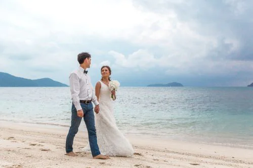White round floral wedding arch, Kristina and Lesha, Phuket — photo 48