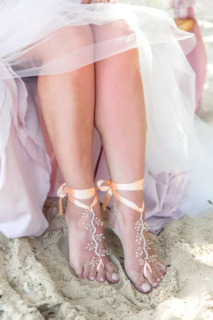 Pink geometric bamboo wedding arch, Natasha and Venya, Phuket — photo 42
