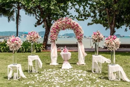 Arch with Pink — top coverage — Phuket wedding decoration