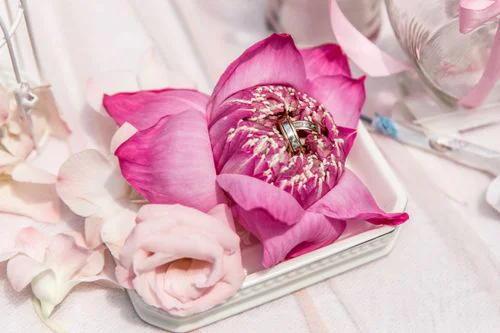 Pink classic floral wedding arch, Vika and Vitya, Phuket — photo 4