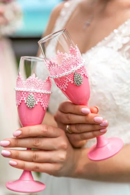Pink classic floral wedding arch, Vika and Vitya, Phuket — photo 7