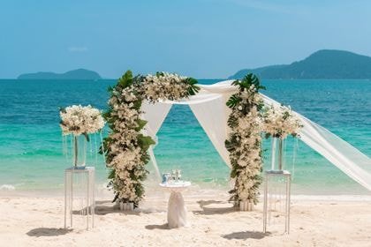 Bamboo Tent with Green — Half — Phuket wedding decoration