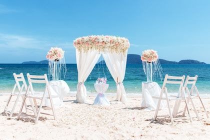 Geometric Arch with White, Pink — top coverage — Phuket wedding decoration