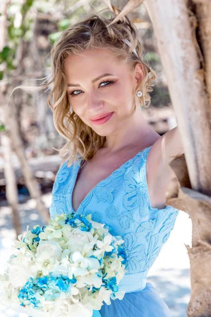 White and turquoise geometric bamboo wedding arch in Phuket — Mariya and Maksim, Phuket — photo 7