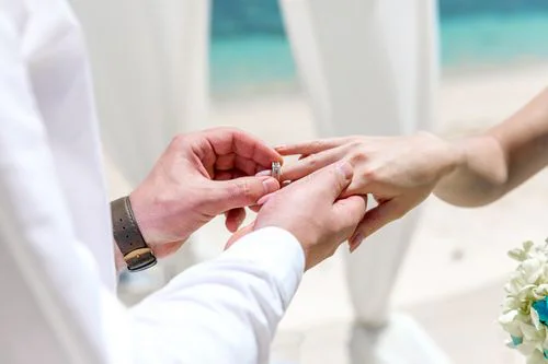 White and turquoise geometric bamboo wedding arch in Phuket — Mariya and Maksim, Phuket — photo 15