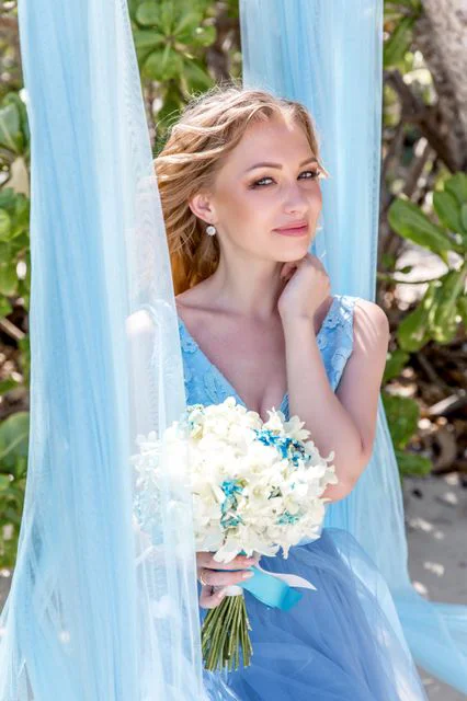 White and turquoise geometric bamboo wedding arch in Phuket — Mariya and Maksim, Phuket — photo 47