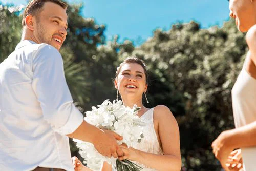 White round floral wedding arch, Daniil and Evgeniya, Phuket — photo 13