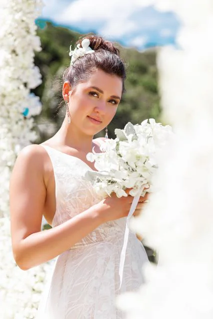 White round floral wedding arch, Daniil and Evgeniya, Phuket — photo 32
